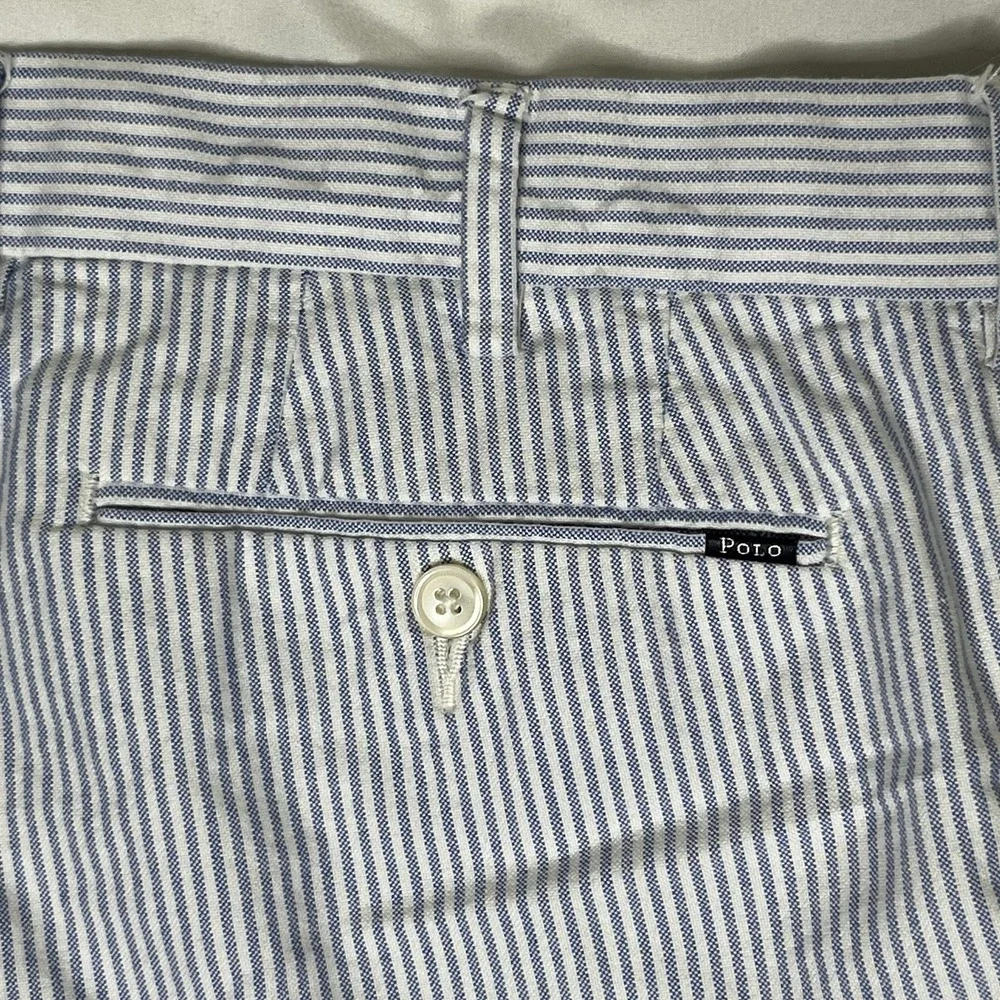 Polo Ralph Lauren Mens‎ Shorts 38 Blue White Seersucker Striped Classic Fit 9